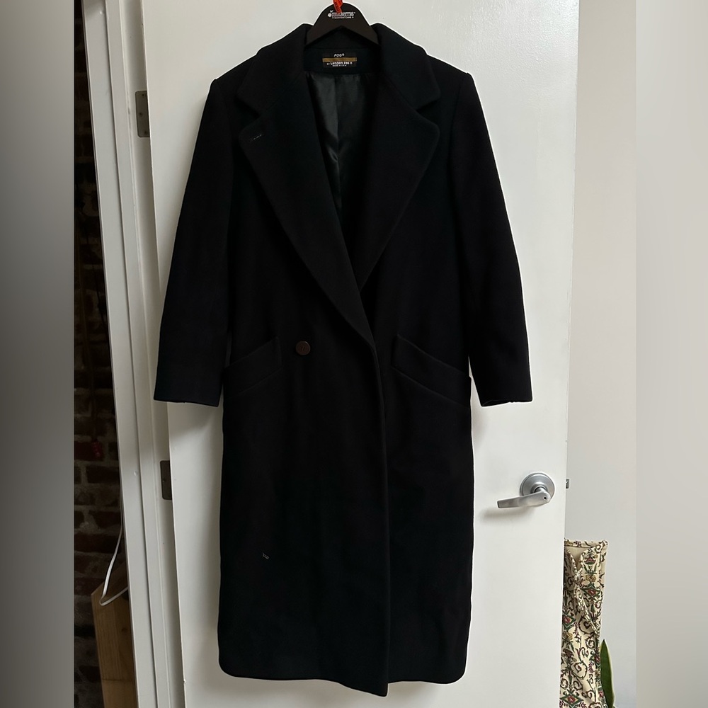 Vintage Black London Fog Wool Coat | 100% Wool Made in USA | Sz 8 regular